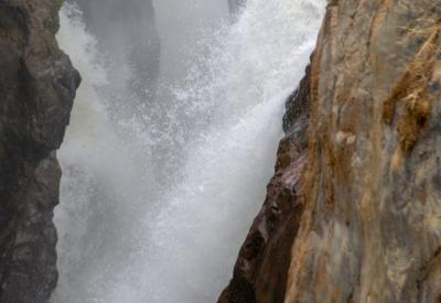 Epupa Falls upstream Kunene River Kaokoveld northern Namibia Angola border photography