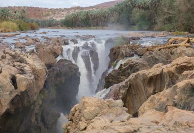 Epupa Falls sunset Kunene River Kaokoveld Namibia Angola border photography