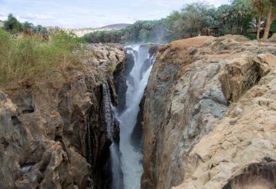 Epupa Falls sunset Kunene River Kaokoveld Namibia Angola border photography