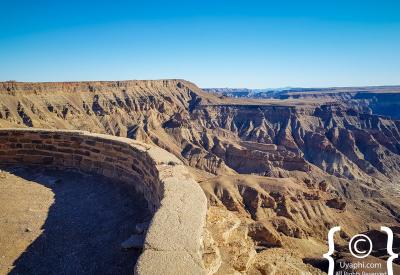 Fish River Canyon wide angle panoramic shot 27km wide Namibia largest canyon Africa