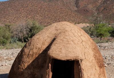 Ovahimba Himba village Kunene River Omarunga Lodge Kaokoland northern Namibia