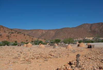 Ovahimba Himba village metres from Kunene River Omarunga Lodge Kaokoland Namibia