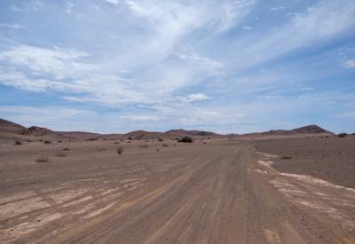 Hoarusib River flowing stream desert riverbed Kaokoland Namibia Skeleton Coast