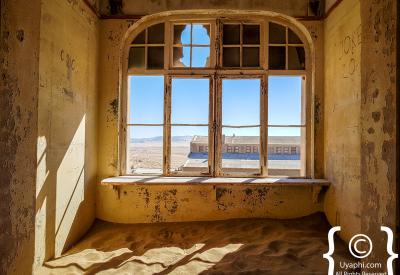 Kolmanskop ghost town exterior German colonial architecture Luderitz Namibia