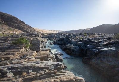 Kunene River panoramic view 1000km Namibia Angola border Kaokoland photography