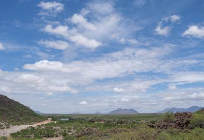 Kunene River rocky gorge Epupa Falls region Kaokoland Namibia Angola border
