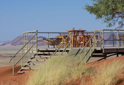 Namib Dune Star Camp sunset walk drinks dunes Namib Desert overnight excursion Namibia