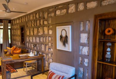 Onguma Bush Camp en-suite bathroom Deluxe Waterhole Room Etosha Namibia