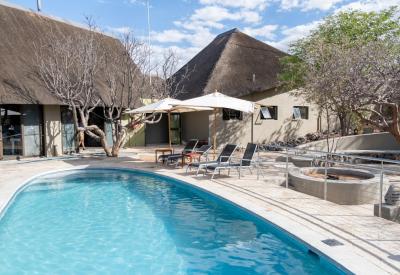 Safarihoek Lodge restaurant dining stunning views Etosha Heights Game Reserve Namibia
