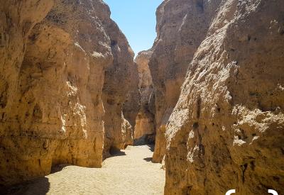 Sesriem Canyon rock formations width Namib Desert Namibia photography