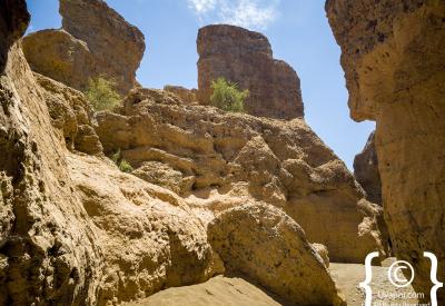Sesriem Canyon rock formations width Namib Desert Namibia photography