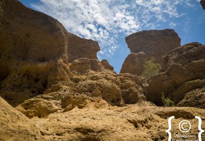 Sesriem Canyon rim view 30 metres deep Namib Naukluft Park Namibia photography