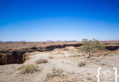 Sesriem Canyon exposed sedimentary rock layers one million years old Namibia photography