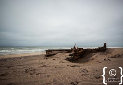 Skeleton Coast Atlantic Ocean meets Namib Desert dunes Namibia remote photography