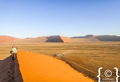 Deadvlei dead trees orange dunes 900 years old Sossusvlei Namib Desert Namibia