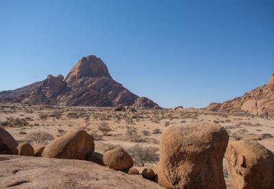 Spitzkoppe campsite beneath granite peaks Namibia overnight photography stargazing