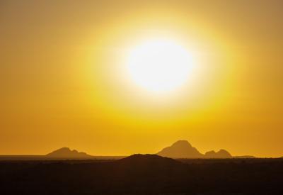 Spitzkoppe sunrise silhouette granite peaks 1784m Namibia photography