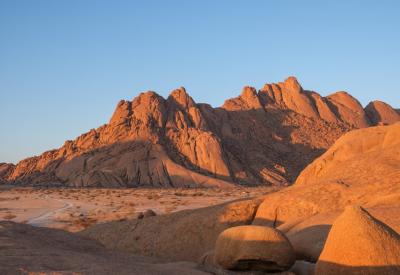 Spitzkoppe rock pools desert vegetation Namibia granite boulders photography