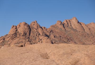 Spitzkoppe dusk orange purple sky photography Namibia 700 million year old granite