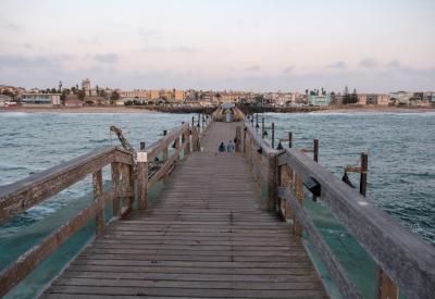 Swakopmund seafood restaurants German cuisine Atlantic Ocean Namibia photography
