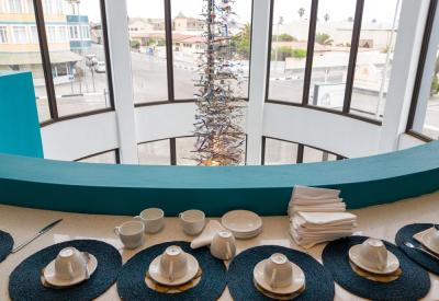 The Delight Swakopmund breakfast oysters South African sparkling wine Swakopmund Namibia