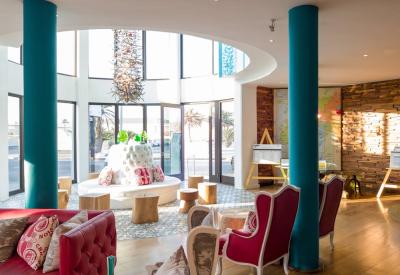 The Delight Swakopmund bright colourful lobby communal area Swakopmund Namibia