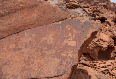 Twyfelfontein elephant rhino petroglyphs rock art Damaraland Namibia UNESCO World Heritage
