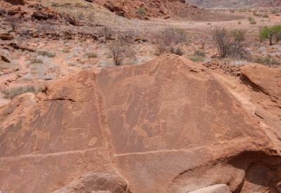 Twyfelfontein rock art site wide view one of largest concentrations Africa Damaraland Namibia
