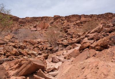 Twyfelfontein human footprint handprint rock engravings Damaraland Namibia UNESCO