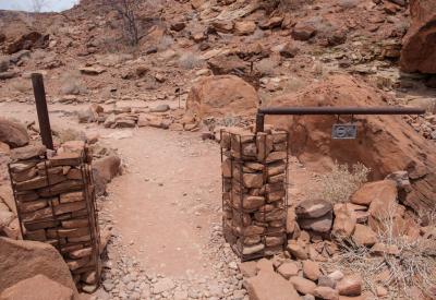 Twyfelfontein guided tour path rock petroglyphs Damaraland Namibia UNESCO photography
