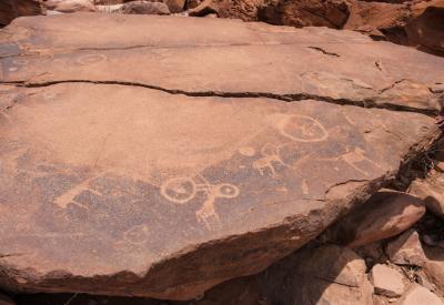 Twyfelfontein rock engravings animal carvings 2000 years old Damaraland Namibia UNESCO