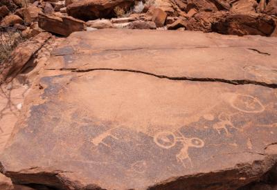 Twyfelfontein lion rock engraving petroglyph 2500 carvings Damaraland Namibia UNESCO