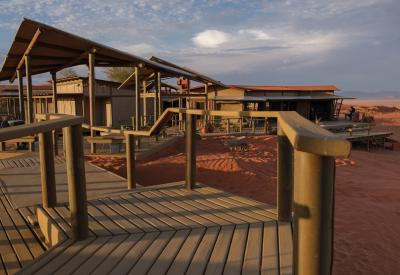 Wolwedans Dunes Lodge dining area NamibRand Nature Reserve Namib Desert Namibia