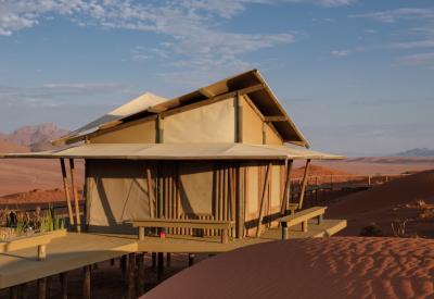 Wolwedans Dunes Lodge swimming pool NamibRand Nature Reserve Namib Desert Namibia