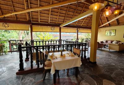 Tiloreza Volcanoes Ecolodge lounge and bar area Virunga mountains northern Rwanda