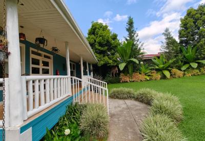 Virunga mountain views from Tiloreza Volcanoes Ecolodge gorilla trekking base Rwanda