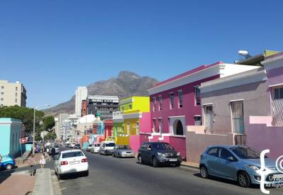 Brightly painted Bo-Kaap houses Cape Malay Quarter Signal Hill Cape Town South Africa