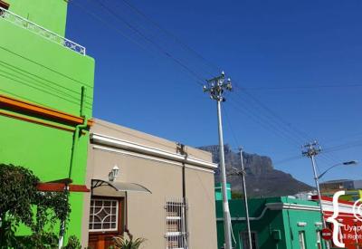 Bo-Kaap Signal Hill views over Cape Town city bowl and Table Mountain South Africa