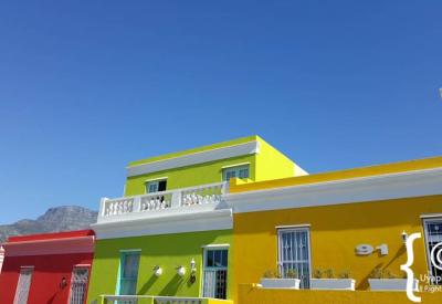 Brightly painted Bo-Kaap houses Cape Malay Quarter Signal Hill Cape Town South Africa
