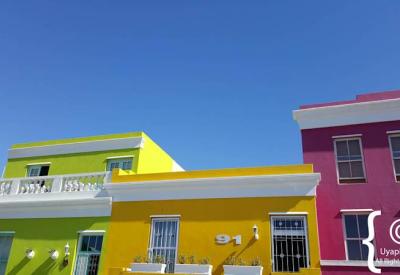 Brightly painted Bo-Kaap houses Cape Malay Quarter Signal Hill Cape Town South Africa