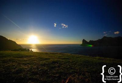 Spectacular sunset over Atlantic Ocean from Chapman's Peak Drive Hout Bay Cape Town