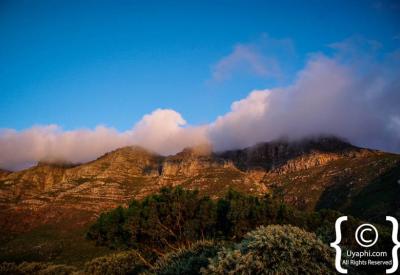 Spectacular sunset over Atlantic Ocean from Chapman's Peak Drive Hout Bay Cape Town