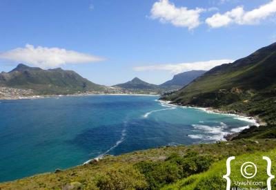 Chapman's Peak scenic mountain coastal road between Hout Bay and Noordhoek Cape Town