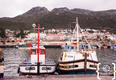 Kalk Bay fishing harbour with colourful boats False Bay Cape Town South Africa