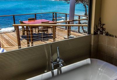 Tintswalo Atlantic outdoor shower suite with Atlantic Ocean views Hout Bay Cape Town