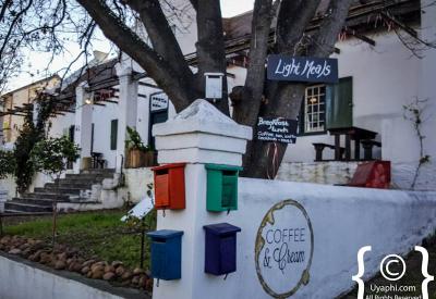 Cape Dutch gable detail restored heritage buildings Church Street Tulbagh Western Cape