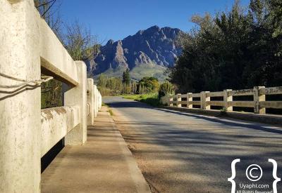 Panoramic Tulbagh valley fruit farms and mountains Western Cape Cape Winelands