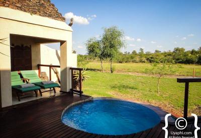 Jamala Madikwe Big Five waterhole view from lodge Madikwe Game Reserve South Africa