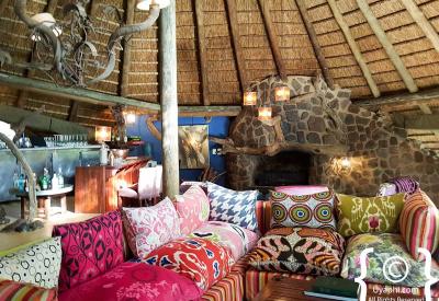 Jaci's Safari Lodge main lodge bar gin selection Madikwe Game Reserve South Africa