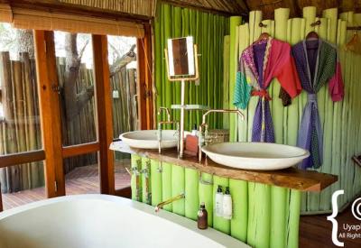 Jaci's Tree Lodge on stilts interlinking walkways Madikwe Game Reserve South Africa